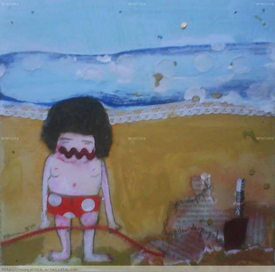 "días de mar" Mixed media Panel Others