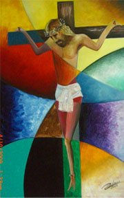 Crusificcion Oil Canvas Figure Painting