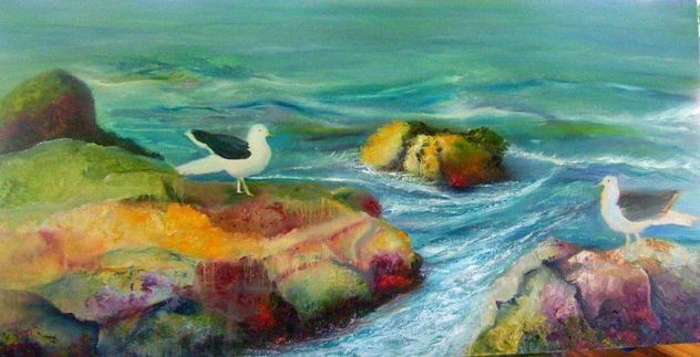 Gaviotas en playa Higuerilla