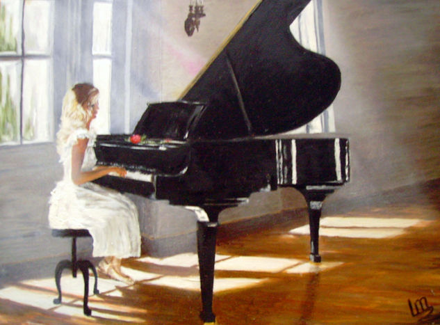 Pianista joven. Oil Canvas