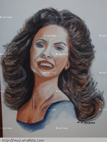 Retrato de mujer inexistente Pastel Paper Landscaping