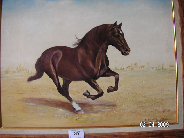 CABALLO GALOPANDO Oil Canvas Animals