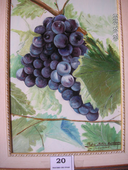 RACIMO DE UVAS Oil Canvas Floral Painting