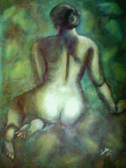 "Entre sombras" Óleo Lienzo Desnudos