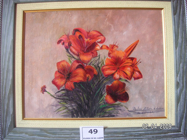 FLORES DE MI JARDIN Oil Canvas Floral Painting