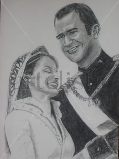 LETIZIA Y FELIPE Charcoal