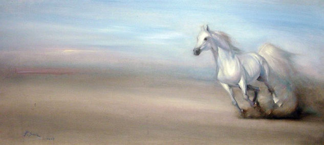 boceto caballo blanco Oil Canvas Landscaping