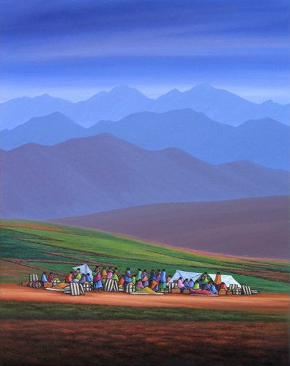 Feria campesina Oil Canvas Landscaping