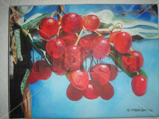 CEREZAS Acrylic Canvas Floral Painting