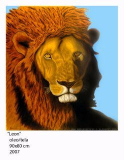 leon Oil Canvas Animals