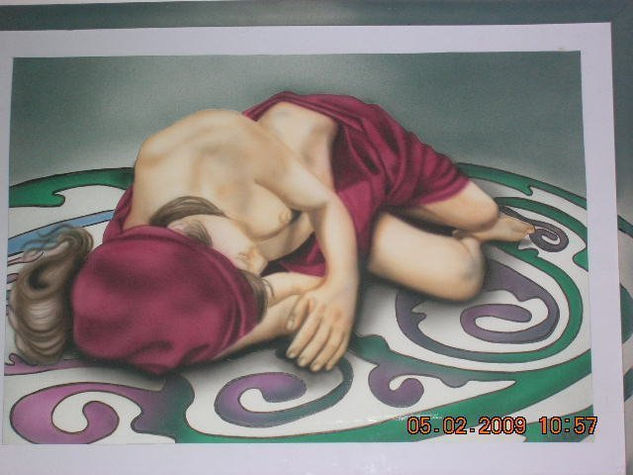 Sensual Acrylic Panel Figure Painting