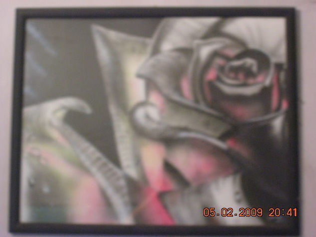 La Rosa Negra Acrylic Panel Floral Painting