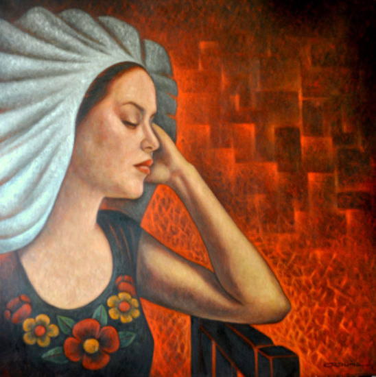 Tehuana mujer del sur Oil Canvas Figure Painting