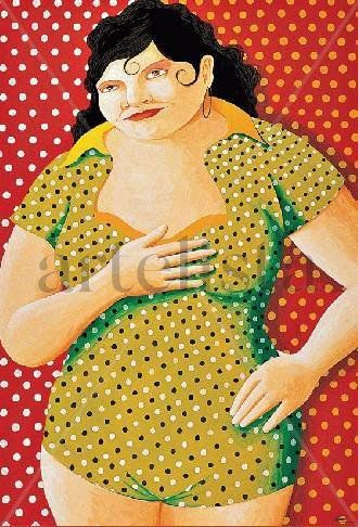 UNA MUJER Gouache Papel Figura