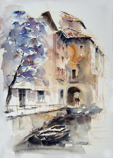 Embarcadero en Varenna Watercolour Paper Landscaping