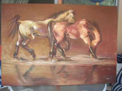 Caballos en siena