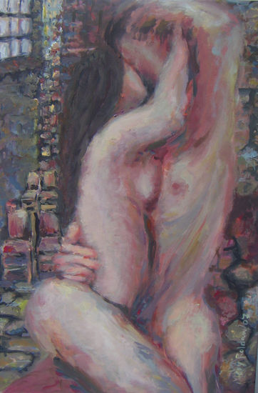 Tango al desnudo Acrylic Canvas Figure Painting