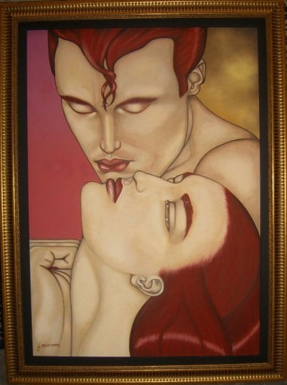 BESO ROJO Oil Canvas Figure Painting