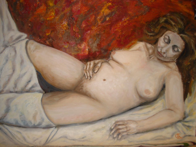 El Descanso Oil Canvas Figure Painting