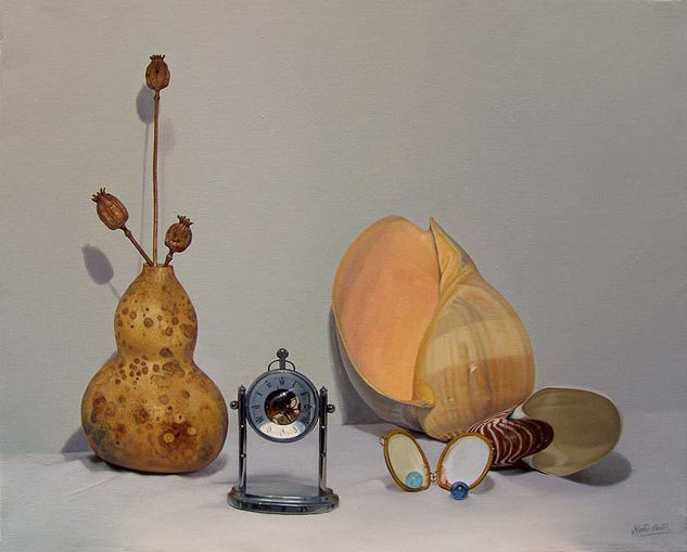 Conchas con reloj Oil Canvas Still Life Paintings