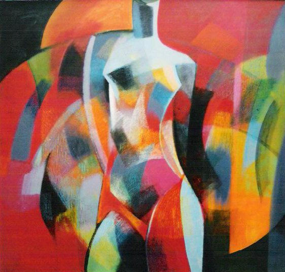 Desnudo en rojos, (obra antigua) Mixed media Panel Nude Paintings