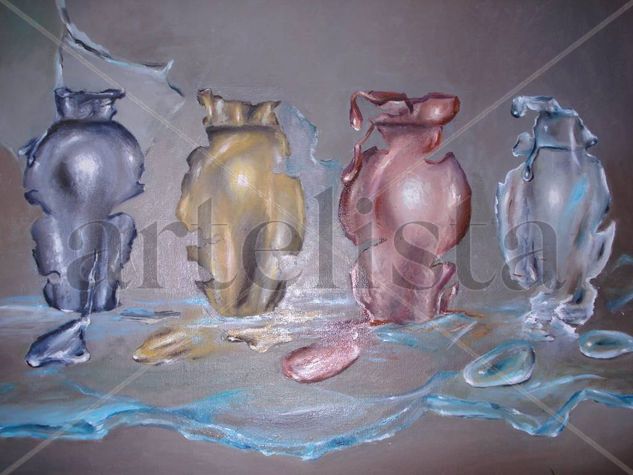 jarrones quebrados Oil Canvas Still Life Paintings