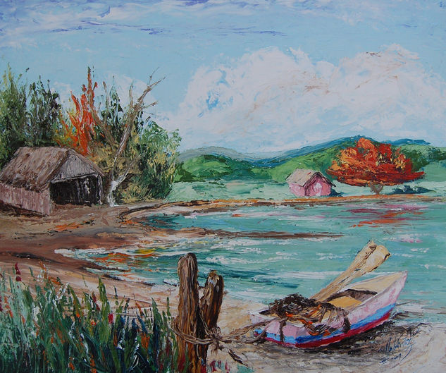 lago y yola Oil Canvas Landscaping