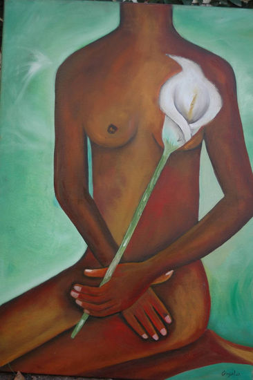 mujer negra Oil Canvas Landscaping