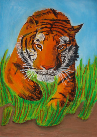 Tigrempantano Gouache Papel Animales