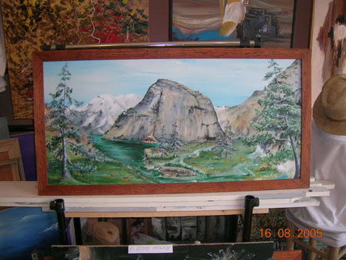 Paisaje pirenaico creado. Acrylic Canvas Landscaping