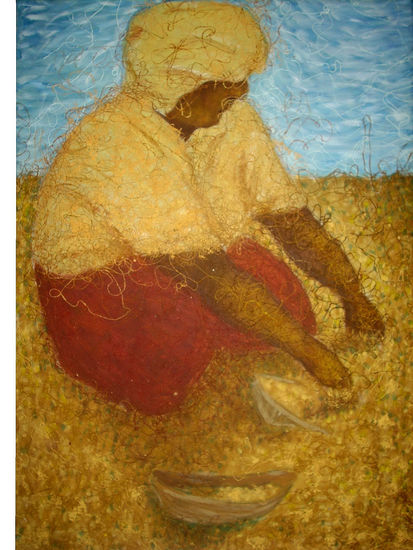 campesina Óleo Lienzo Figura