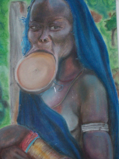 Mujer Mursi Oil Canvas Landscaping