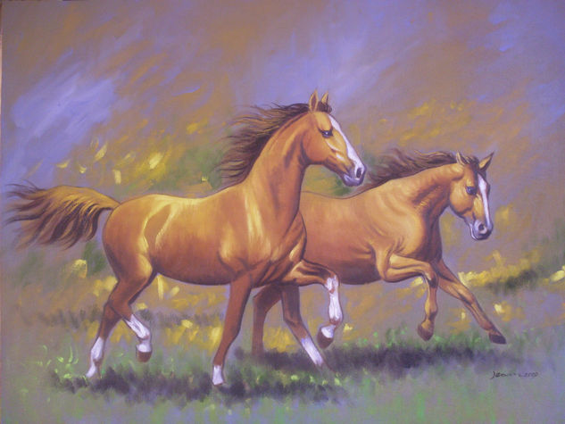 caballos Óleo Lienzo Paisaje