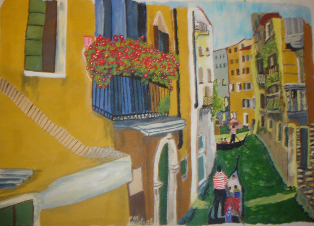 venecia con ali Oil Canvas Landscaping