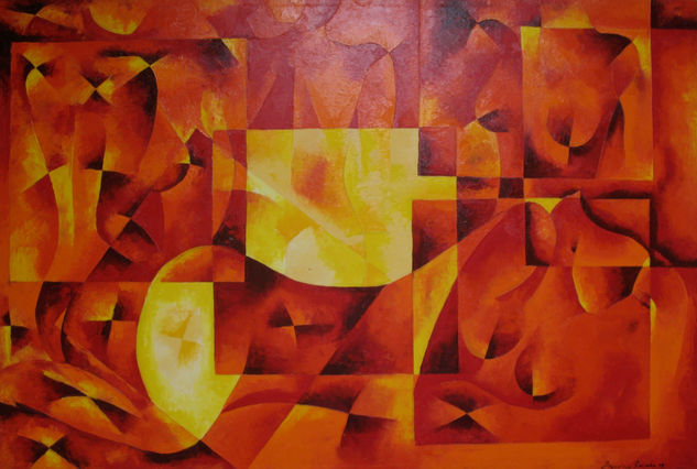 Silueta yaciente en rojo Óleo Lienzo Otros