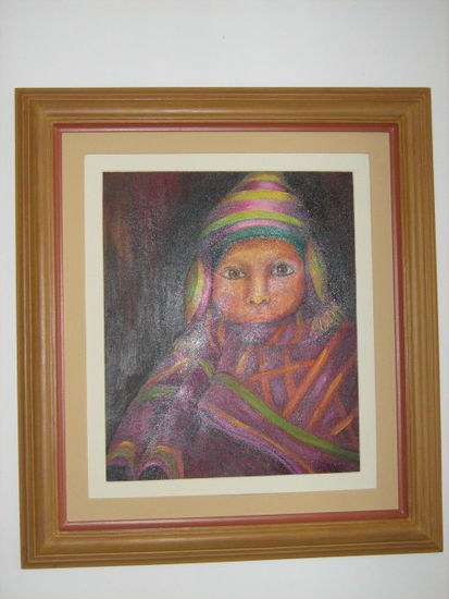 Niño con frío Óleo Lienzo Retrato