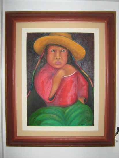 Niña cajamarquina Oil Canvas Landscaping