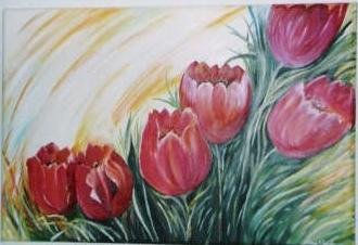 Tulipanes Oil Canvas Floral Painting