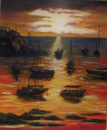 Marina Oil Canvas Marine Painting