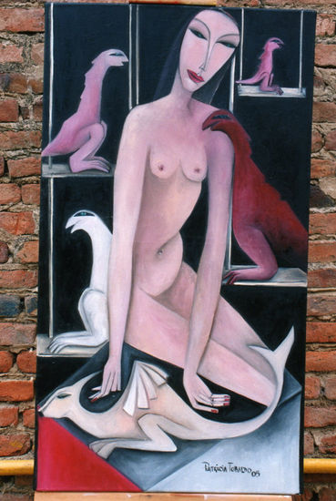 MUJER ALIENÍGENA Oil Canvas Figure Painting