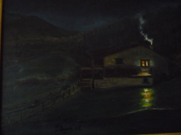 Noche en la vega de Pas Oil Canvas Landscaping