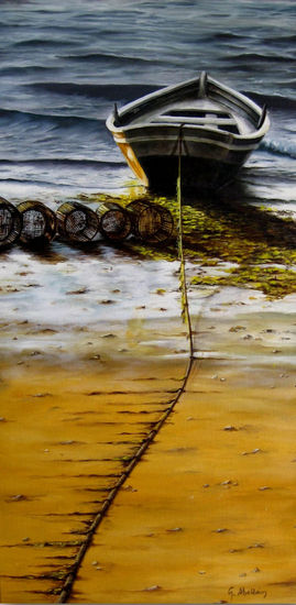 Despues de un dia de pesca Oil Canvas Marine Painting