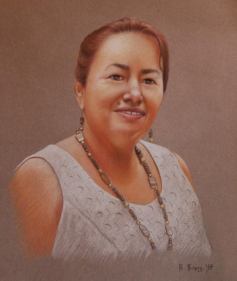 Retrato de la Sra. de Bonilla Pastel Card Portrait