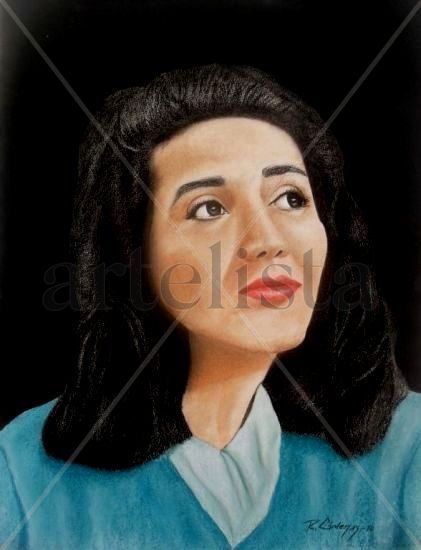 Chabela Vargas. Pastel Papel Retrato