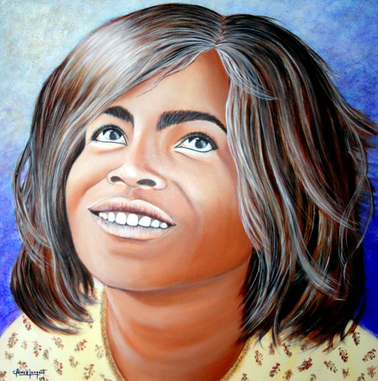 MIRADA A LA LUZ Acrylic Canvas Portrait