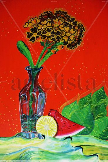 El vaso azul Acrylic Canvas Still Life Paintings