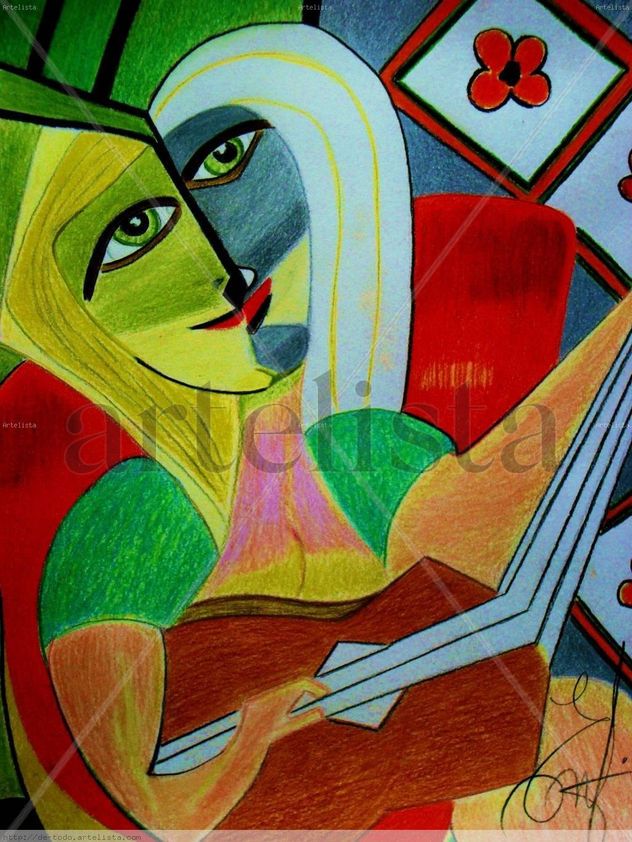mujer con guitarra
