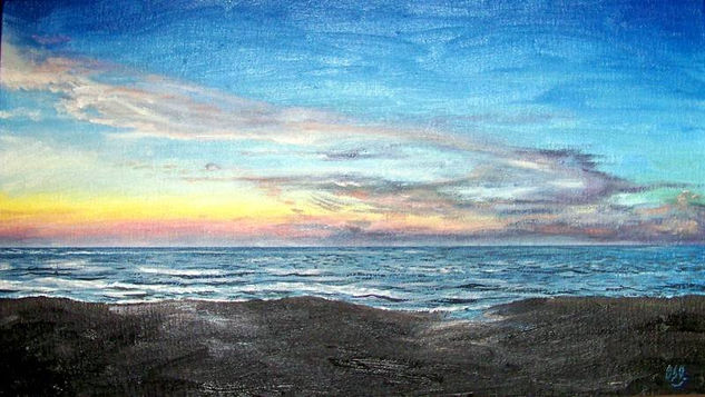 Atardecer en San Pancho. Oil Canvas Marine Painting