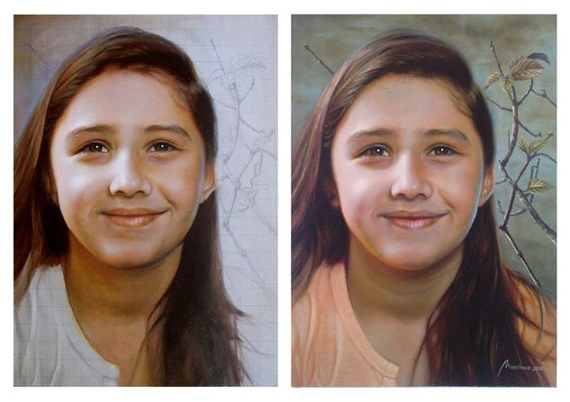 Progreso - Retrato (Yeraldin) Oil Canvas Portrait