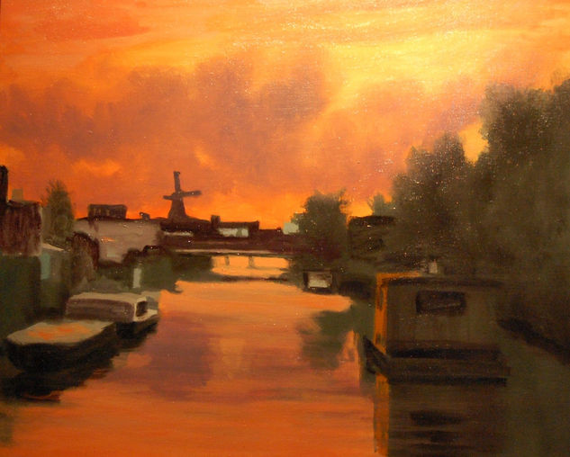 Afueras de Amsterdam Oil Canvas Landscaping